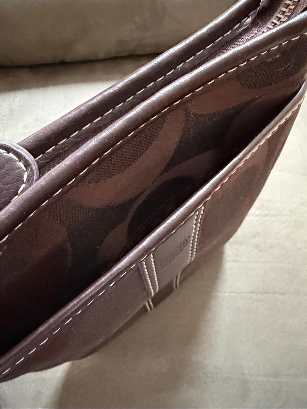 COACH Brown Signature Canvas Messenger Crossbody (1741)
